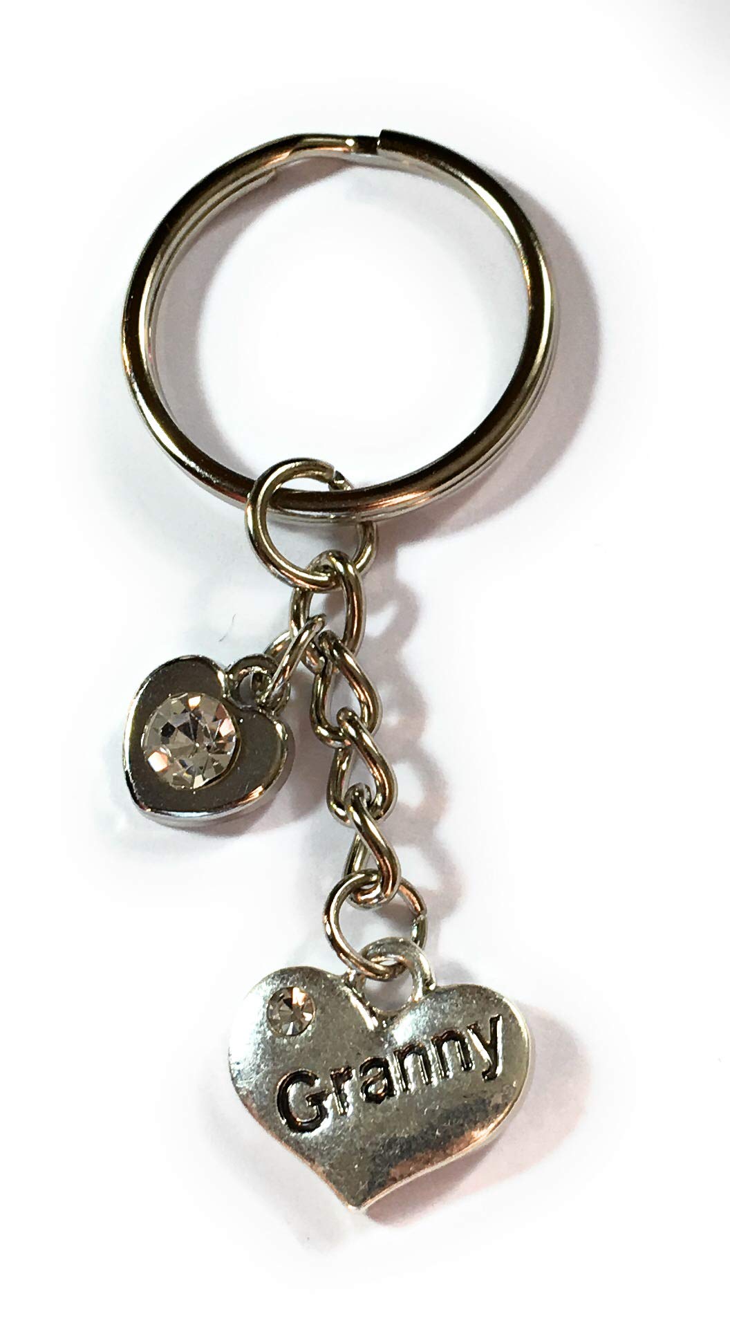 FizzyButton Gifts Granny Keyring Key Ring with Rhinestone Charms and Turquoise Gift Box