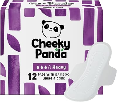 The Cheeky Panda Organic Sanitary Towels Heavy Flow 12 Pads Bamboo Core