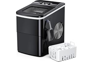 Ice Maker Countertop Ice Machine a Glace 6 Minutes Ice Making, 24H/33lb Ice Cube Maker Low Noise Operation with Self-Cleaning
