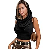 Women's Rave Tops Boho Beach Crop Top Halter Cover Up Open Back Sleeveless Top