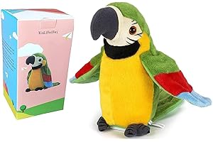 XIULIFEIFEI Upgrade Newest Talking Parrot - Repeats What You Say With Cute Voice - Electronic Pet Talking Plush Toy Parrot for Child Kids gift Party Toys