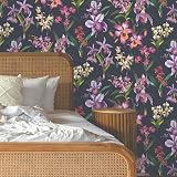 Rasch Maya Floral Wallpaper Orchids Lilac Multi Colourful Tropical Exotic view 9