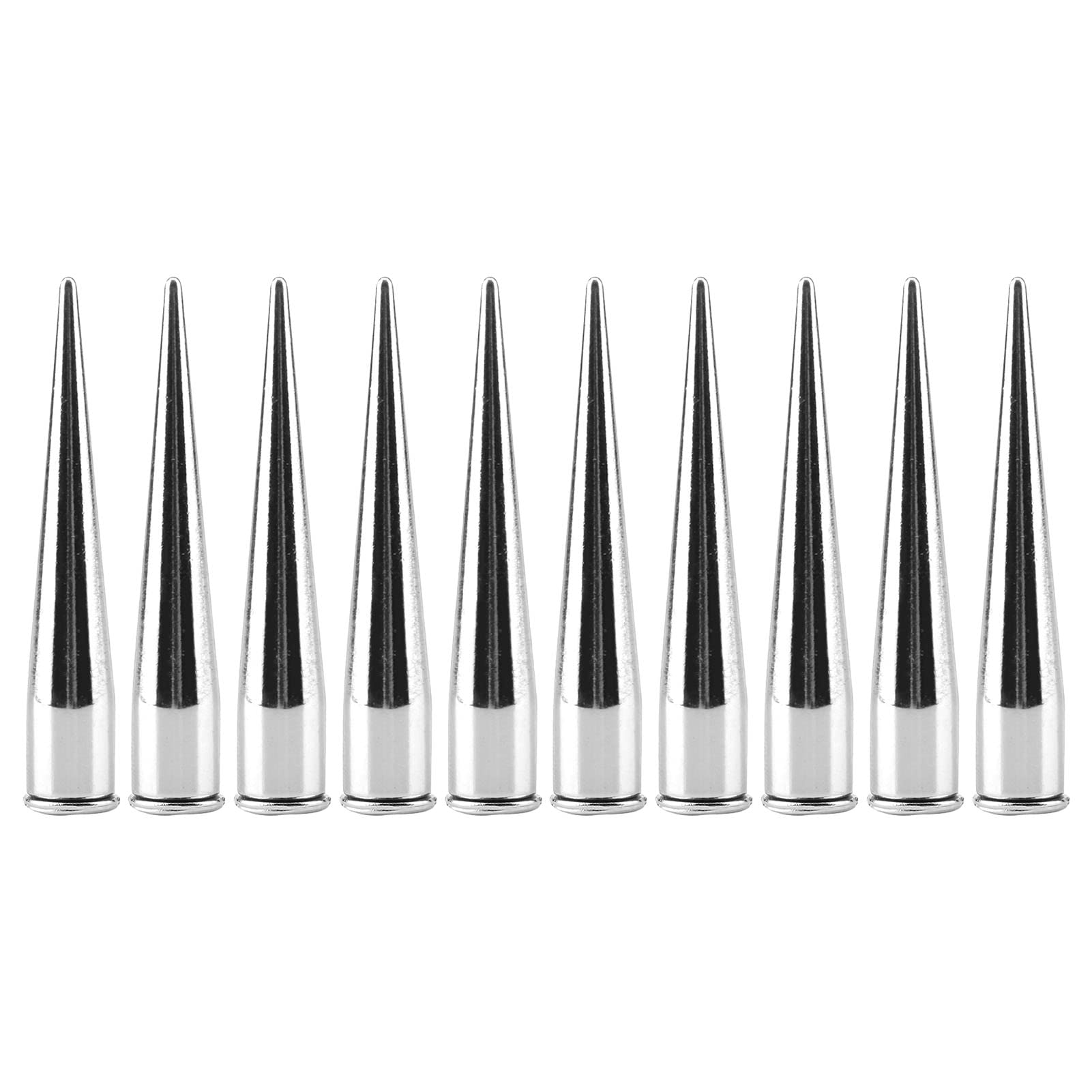 HEEPDD 7mm Metal Spike Rivets, Cone Spikes Metallic Screw Back Studs Cool Punk Rivets for DIY Leather Crafts, Silver 10pcs for Custom Jackets Belts Accessories