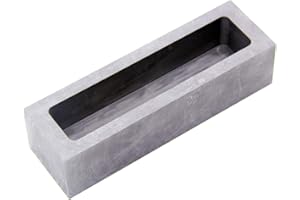 JIUDANI Graphite Ingot Mold, High Purity Refining Graphite, Melting Casting Mould for Gold Silver Aluminum Copper Brass Zinc Plumbum and Alloy Metals (7.09x2.17x1.77inch/3000gGold)