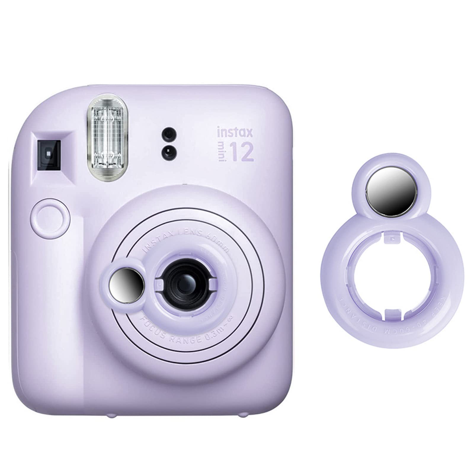Rieibi Selfie Mirror for Instax mini 12, Self-Portrait Mirror for Fujifilm Instax Mini 12 Instant Camera, Fuji Mini 12 Selfie Lens Accessories - Purple