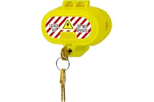 BOZZYS Plug Locks for Power Cords with Keys - Small Self-Locking Cover (No Padlock Required),3.5"*2"*3"- Secure Electrical Plugs Lockout, Prevent Accidental Use - OSHA Safety