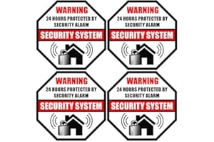 Front Adhesive Vinyl (4 Pack) Home Business Security Burglar Alarm System Window Door Warning Alert Sticker Decals - Single S