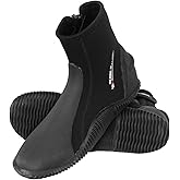 Seaskin 5mm Neoprene Diving Boots Anti-Slip Rubber Sole Wetsuit Boots for Water Sports