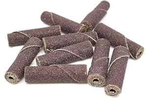 Benchmark Abrasives Aluminum Oxide Straight Sanding Cartridge Rolls for Blending Deburring Polishing Sanding Metals, Rotary Sander - Die Grinder Abrasives (10 Pack)(3/8" x 1-1/2'', 80 Grit)