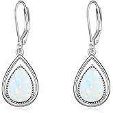 VONALA Dangle Earrings 925 Sterling Silver Opal Larimar Lapis Sapphire Turquoise Moss Agate Crystal Dangling Earrings Jewelry Gift for Women