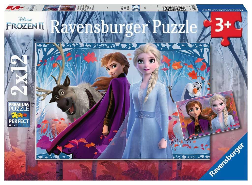 Ravensburger - Children's puzzle - 2 12-piece puzzles - Journey to the Unknown - Disney Frozen 2 - Girl or boy from 3 years old puzzle made in Europe - 05009