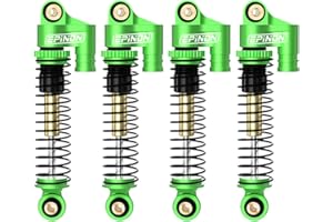 EPINON 43mm Aluminum Front & Rear Shocks for 1/24 Axial SCX24 Bronco/JLU CRC/Deadbolt/Gladiator /C10 Upgrade Parts (4PCS Green)