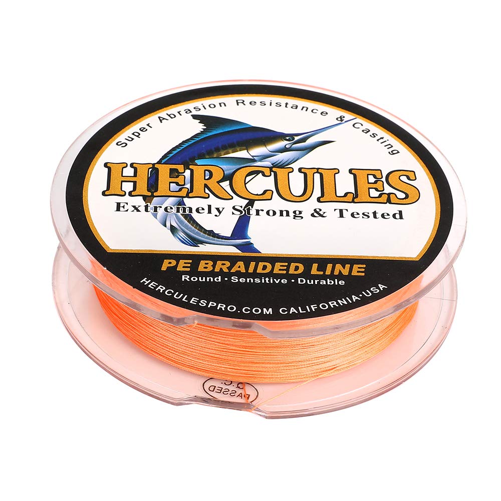 HERCULES Cost-Effective Super Cast 8 Strands Braided Fishing Line 10LB to 300LB Test for Salt-Water,109/328/547/1094 Yards(100M/300M/500M/1000M),Diam.#0.12MM-1.2MM,Hi-Grade Performance,Variety Colors