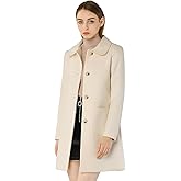 Allegra K Women's Winter Single Breasted Peter Pan Collar Outwear Trench Coat