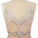 Sumptuous Handmade AB Colour Sew on Sequin Rhinestones Collar Waist Belt Costume Dress Fine Crystal Appliques Designs Sewing for DIY Wedding Dress Quilt Trimming (AB)