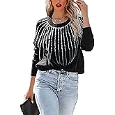 ANCAPELION Women’s Casual Sweater Pullover Winter Basic Sweatshirt Long Sleeve Cozy Knitted Jumper Tops Loose Fit