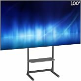 VIVO TV Stand with Storage Shelf for 55-100 in Screens | Heavy Duty, Freestanding TV Mount for Ultra Large Flat &amp; Curved Panels, Max VESA 800x600, Holds 154 lbs, Black, STAND-TV100F