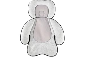 KAKIBLIN 3 in 1 Baby Stroller Seat Cushion, Toddler Car Seat Pad Baby Head Pillow Neck Support Cushion for Newborn and Toddler, Grey