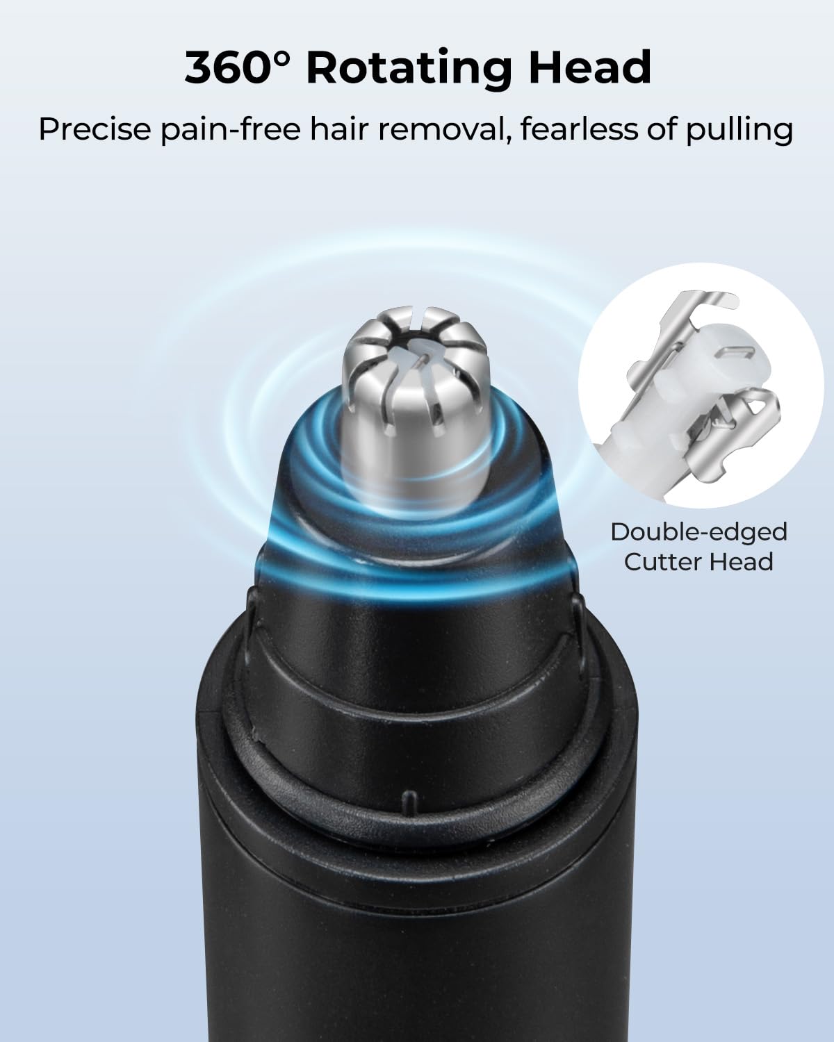 SUERBEATY Nose Hair Trimmer for Men Rechargeable, Electric Nose and Ear Hair Trimmer, Professional Nose Clipper, LED Display, Waterproof, Portable Travel Size, Painless, Black