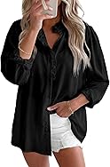 Atnlewhi Women's Button Down Shirts 3/4 Sleeve Business St