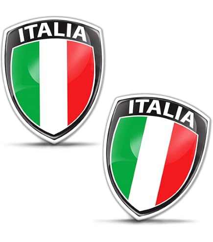 Pegatinas Pequeñas De Bandera De Italia - 2 Unidades, Tamaño 9.7x0.8 Cm, Vinilo 3D Resistente, Para Coche, Moto O Camión