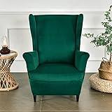 MIFXIN Wing Chair Slipcover 2 Piece Set Velvet