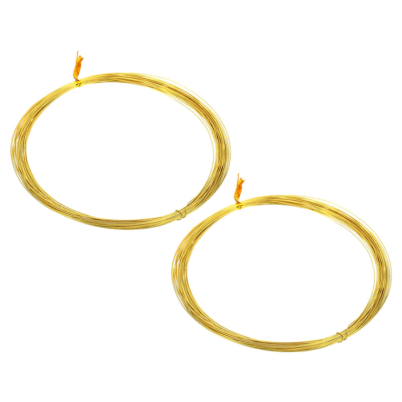 PATIKIL Half Hard Brass Wire, 2Pcs 26Gauge/0.4mm Diameter 10m/32.8ft Pure Craft Wire for Jewelry Making Beading Garden Plants