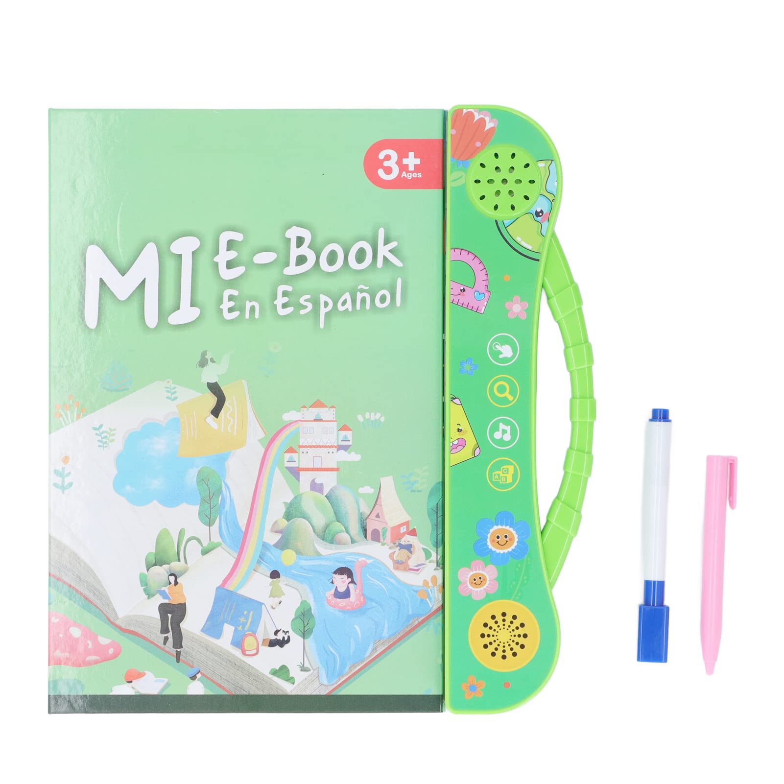 TOPINCN Spanish Talking Learning Book for Kids, Interactive Audio Sound Books Toddler Educational Toy to Learn Spanish, Electronic Alphabet Numbers Sound Book for Boys Girls