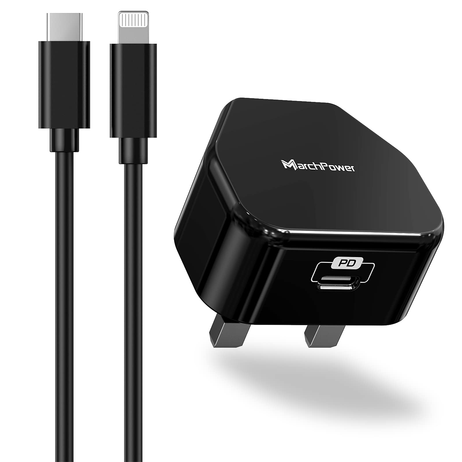Marchpower iPhone Fast Charger with 2M USB C to Lightning Cable, MFi 20W USB C Wall Charger, PD3.0 Fast Charging Adapter & Quick Charge Cord for iPhone 13 12 12Pro 12 mini SE 11 Pro SE2020 11 Pro Xs