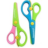 Channie's Safety Scissors for Small Hands (Ages 3-5) - Kid-Safe Plastic Training Scissors for Preschoolers, Toddler Safety Scissors (2 pack)
