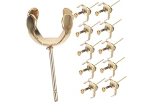 TIDTALEO 20pcs Stainless Steel Pearl Claw Earring Holders Gold DIY Jewelry Making Accessories for Women Ear