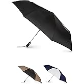 Totes Auto Open/Close Windproof Compact Large Golf Umbrella with UV and Water Repellant Protection