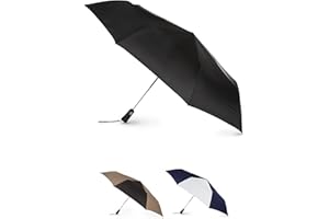 Totes Auto Open/Close Windproof Compact Large Golf Umbrella with UV and Water Repellant Protection