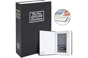 Diversion Book Safe with Real Pages, Ohuhu Combination Book Lock Box Money Safe for Cash, Secret Hidden Storage Faux Dictiona