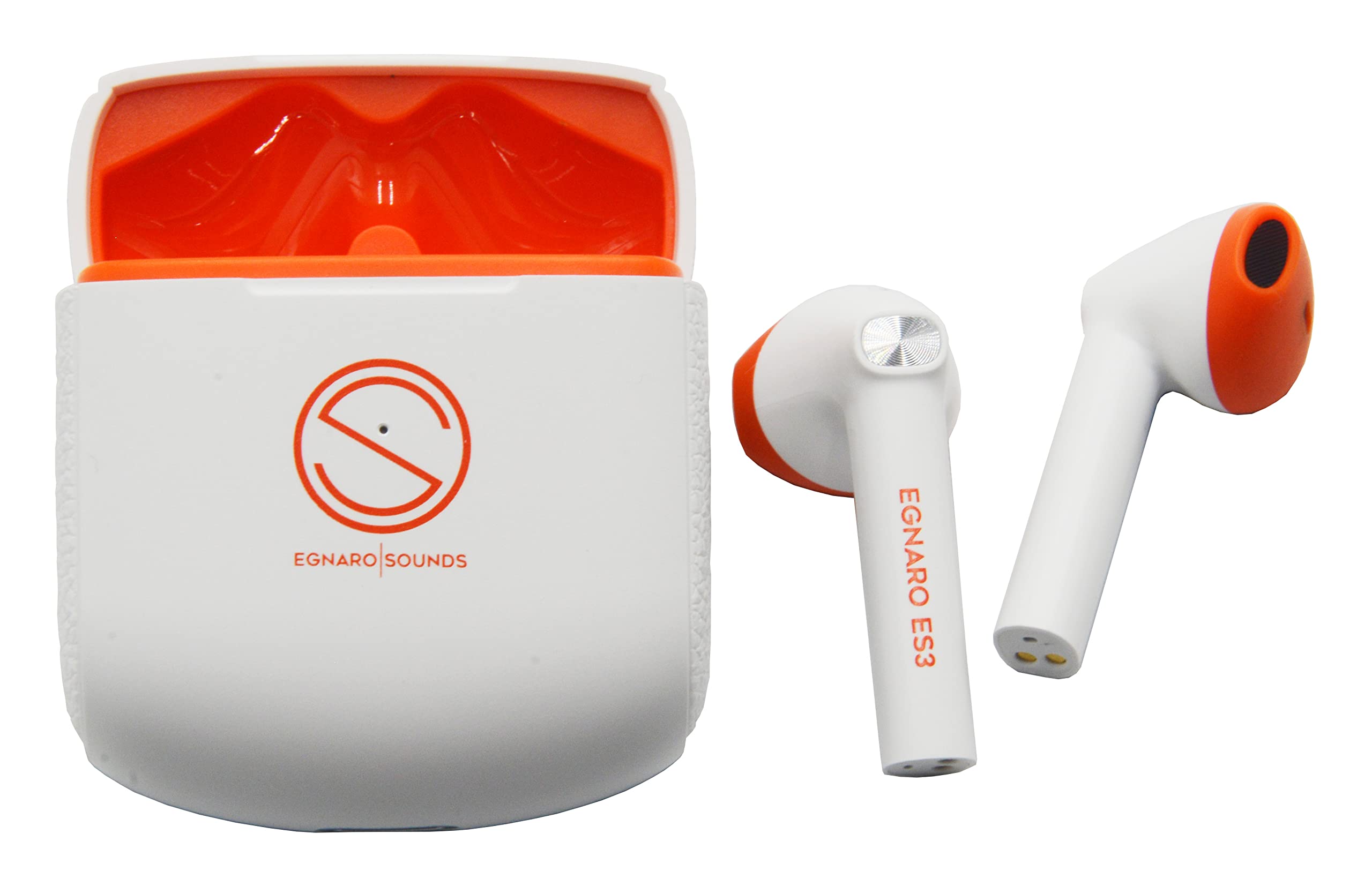 EGNARO ES3 True Wireless Stereo Earbuds, Bluetooth 5.1 Earphones, Touch Controls with Microphone, color white