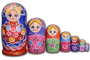 YAKELUS Russian Nesting Dolls for Kids Matryoshka Doll 10pcs Handmade