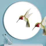 Warmiehomy Round Bathroom Mirror 50cm White Aluminium Frame Wall Mounted view 3