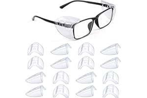 MELASA 8 Pairs Eye Glasses Side Shields, Flexible Slip on Side Shields for Safety Glasses Fits Small to Large Eyeglasses Universal