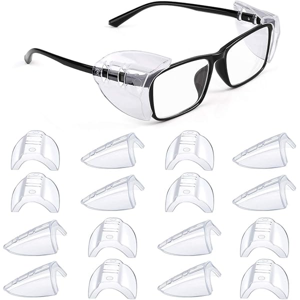 2/1Pair Side Shields for Eyeglasses Safety Slip On Glasses Double Hole Universal