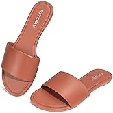 FITORY Women's Slide Sandals Fashion Round Toe With Classic Single Strap Slippers for Beach Size Size 6-11