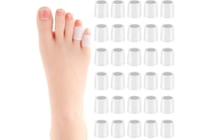 GJINXI Toe Separators 30PCS Gel Protectors Pads Silicone Ball of Foot Cushions Heels Covers Overlapping Bandages Blister Prevention Socks Relief Caps Shoes Tape Bunion Corrector Ingrown Toenail Feet Wrap