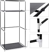 SONGMICS Fabric Wardrobe 75x45x160 cm Grey with Hanging Rail view 9