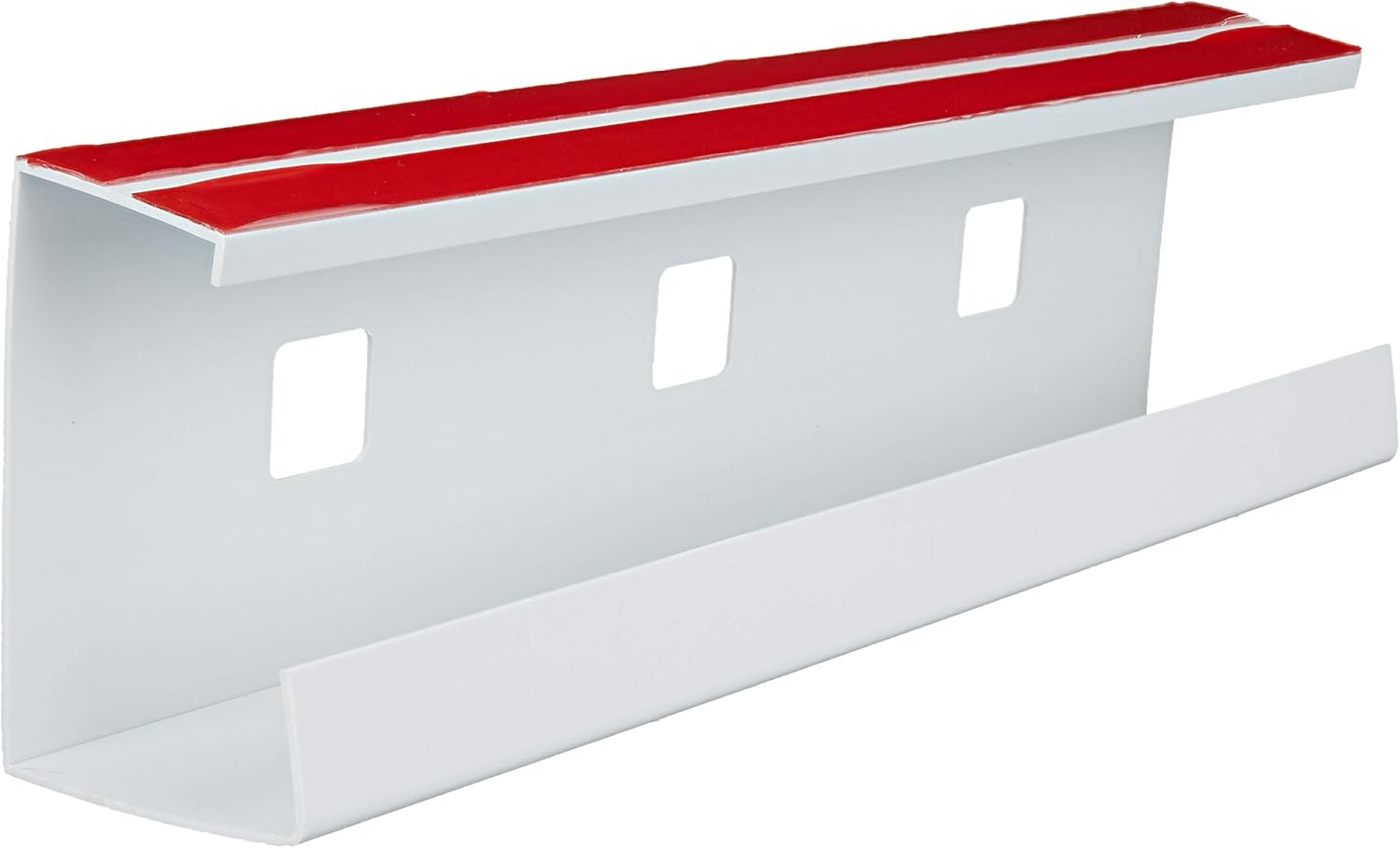 Desk Cable Tray, Cable Organizer, Wire Management, Cord Concealer, Raceway, Cable Box, Channel, Office or Home Use, Double-Sided Tape (Single, White) [Patent Pending]