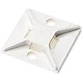 Panduit ABM2S-A-C Adhesive Backed Cable Tie Mount, 4-Way Mount, Pre-Installed Adhesive, Indoors Environment, ABS, Rubber Mounting Method, White (Pack of 100)