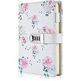 ARRLSDB A5 Creative Password Lock Diary, PU Leather Journal with Combination Lock Password Notebook Locking Personal Diary (Style 2)
