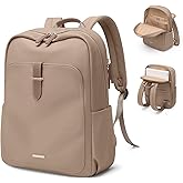 GOLF QUALITY Laptop Backpack for Women,Casual Work Business Backpacks Purse Carry on Travel Backpack,15.6 Inch,Champagne Brown