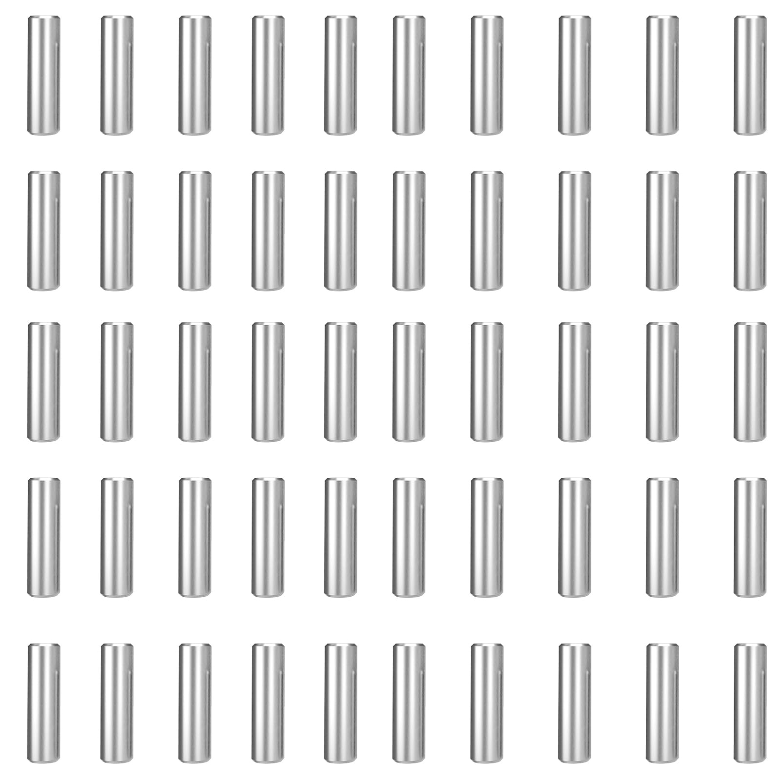 50 Pcs Dowel Pin M4*18 Stainless Steel Shelf Support Pegs Cylindrical Locating Pin, Silver