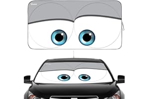 Gven Windshield Shade, Car Sun Shade for Front Windshield Funny Car Eyes Sunshades Sun Visor Protector Blocks UV Rays Foldable 210T Keep Your Vehicle Cool (Eyes-Grey, Standard)