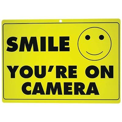 Buy New SMILE YOURE ON CAMERA Yellow Business Security Sign CCTV Video ...