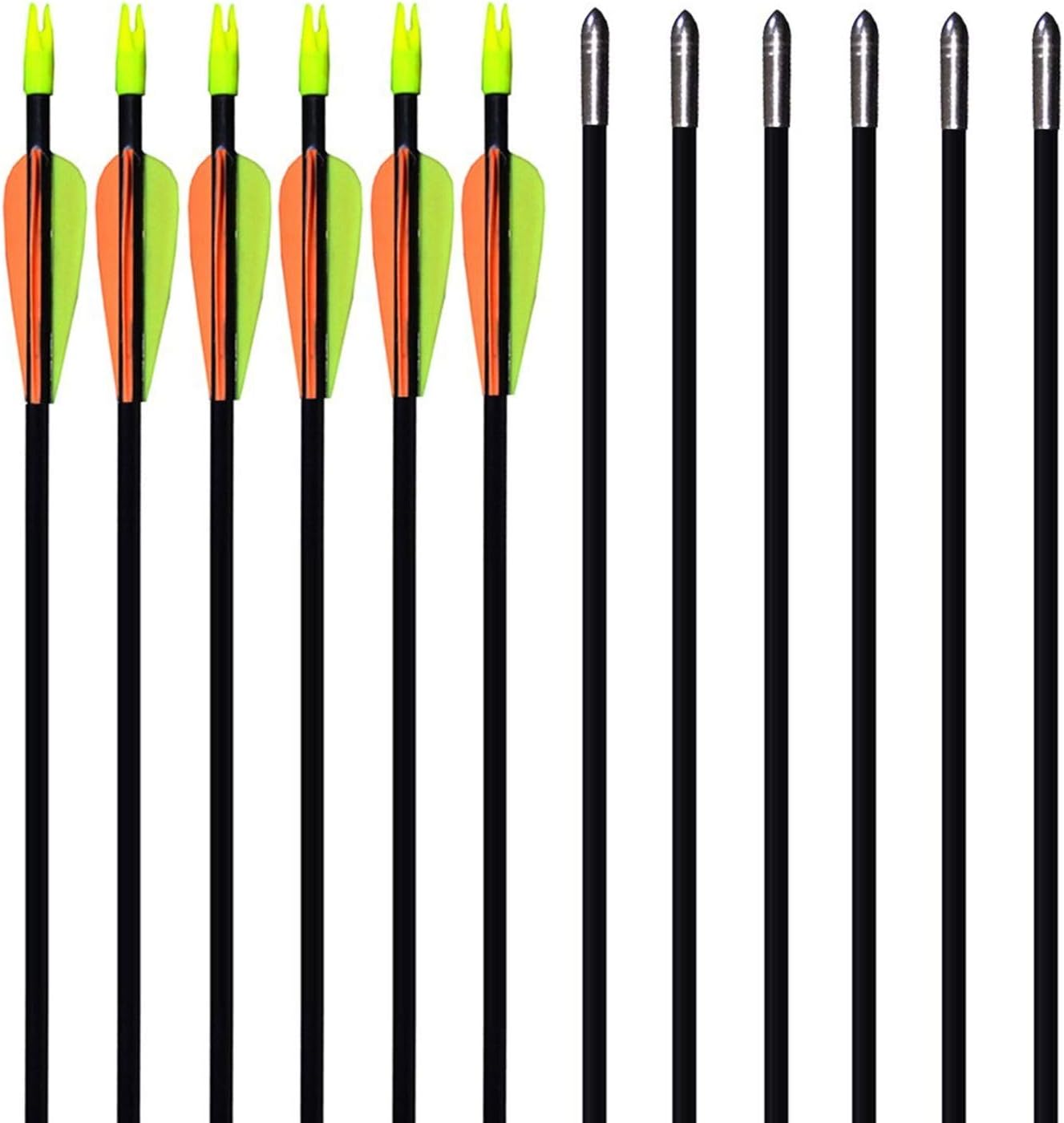GPP 28" Fiberglass Archery Target Arrows - Practice Arrows or Youth Arrows for Recurve Bow- 12 Pack : Sports & Outdoors